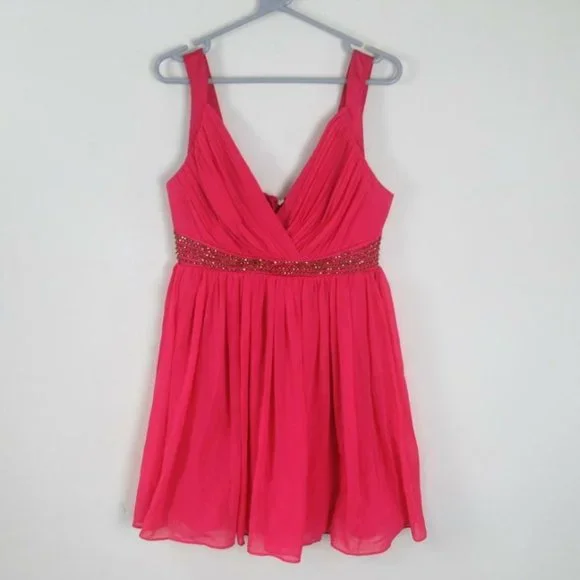 Lipsy | Dresses | Nwt Asos Lipsy London Hot Pink Gold Bead Womens Aline  Mini Cocktail Party Dress | Poshmark